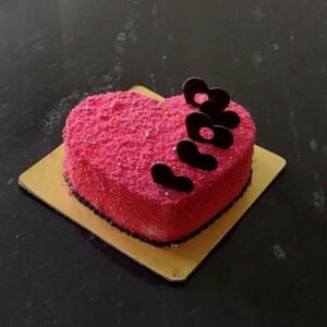 Red Velvet Heart Shaped Cake