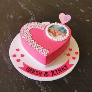 Anniversary Special Heart Shape Cake