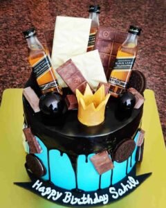 Black Label Bottle Theme Cake